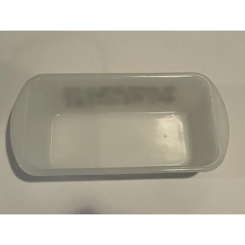RARE Glassbake Rectangular Vintage Milk Glass Mushroom Print 522‎ Loaf Pan